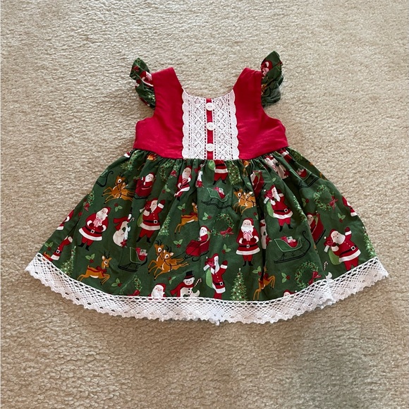 18M Christmas Dress - Ricrac & Ruffles - Picture 1 of 6